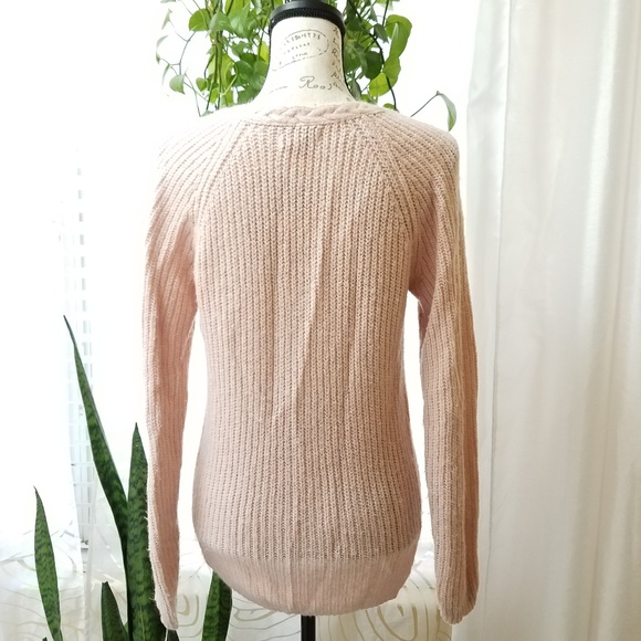 Sonoma Cotton Cable Knit Pastel Pink Sweater - Picture 2 of 3